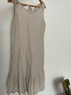 Terzo Millennio Linen Dress in Light Beige